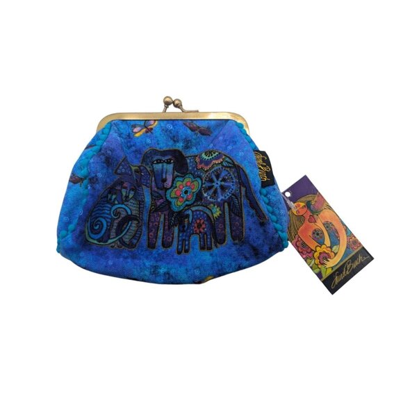 New Laurel Burch Canine Family Coin Purse or Dog Cosmetic Bag With Kiss Lock - Picture 7 of 13